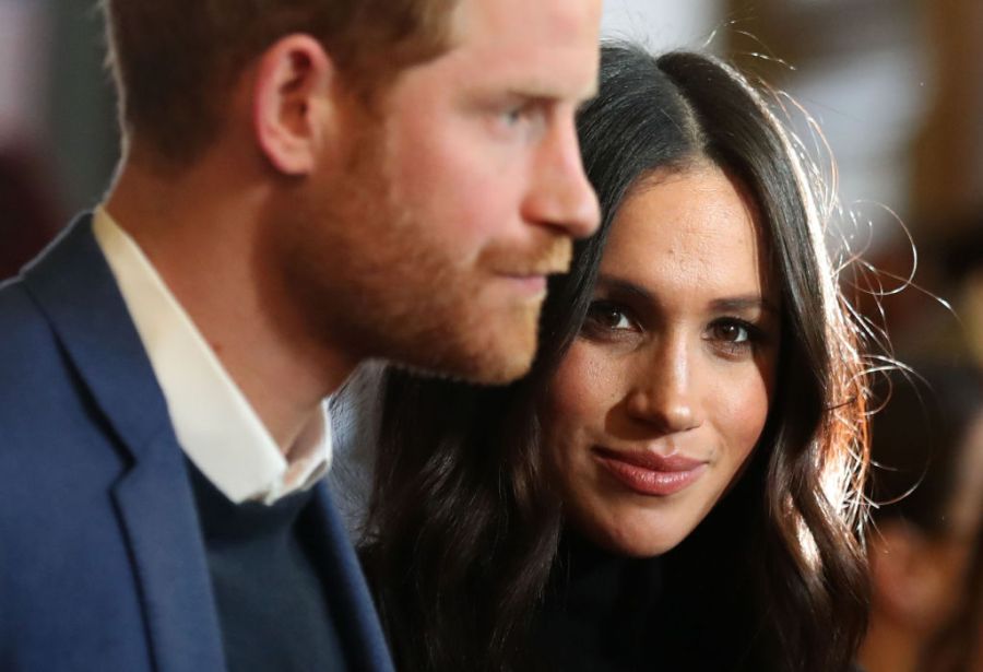 Harry and Meghan at a reception