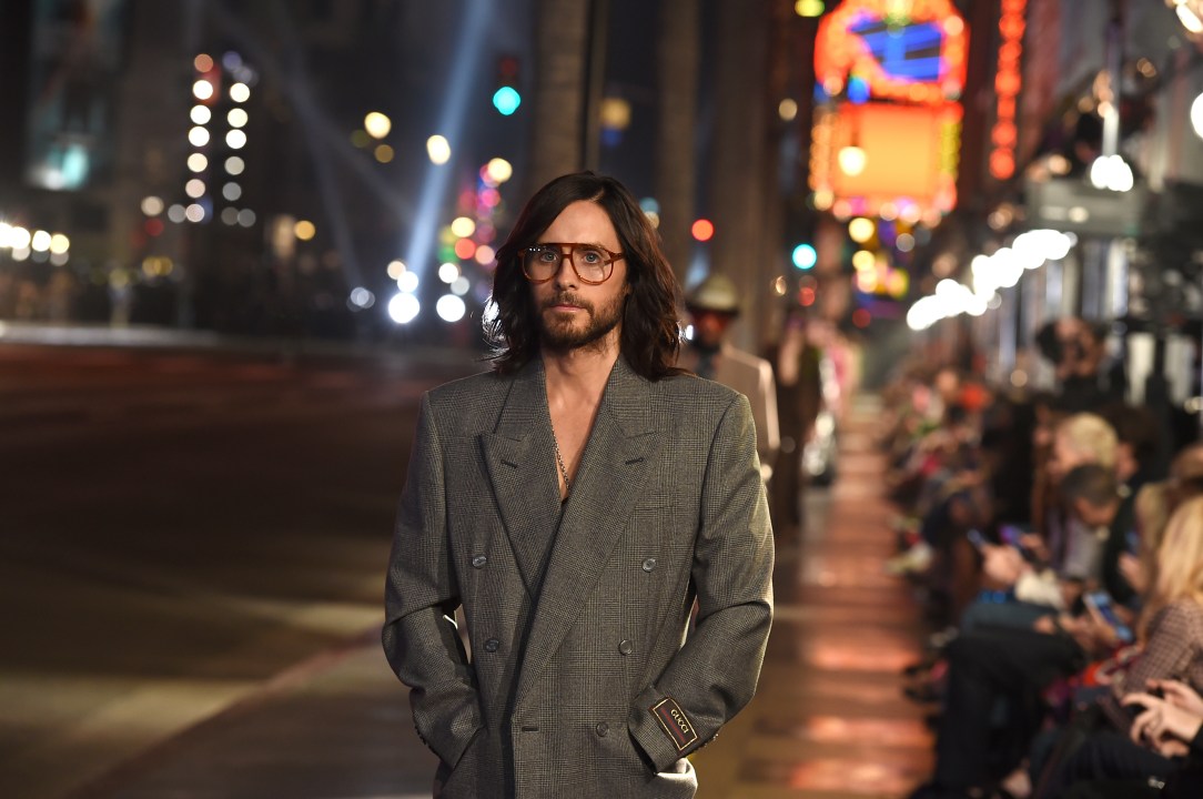 Jared Leto walks the runway at a fashion show