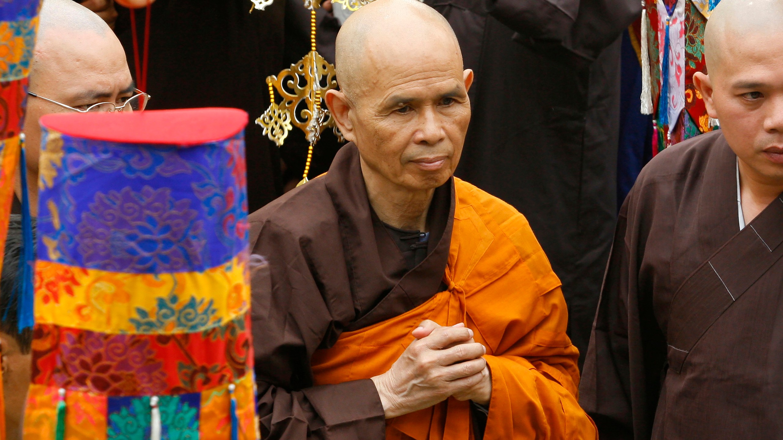 Vietnamese Zen master Thich Nhat Hanh at ceremony.