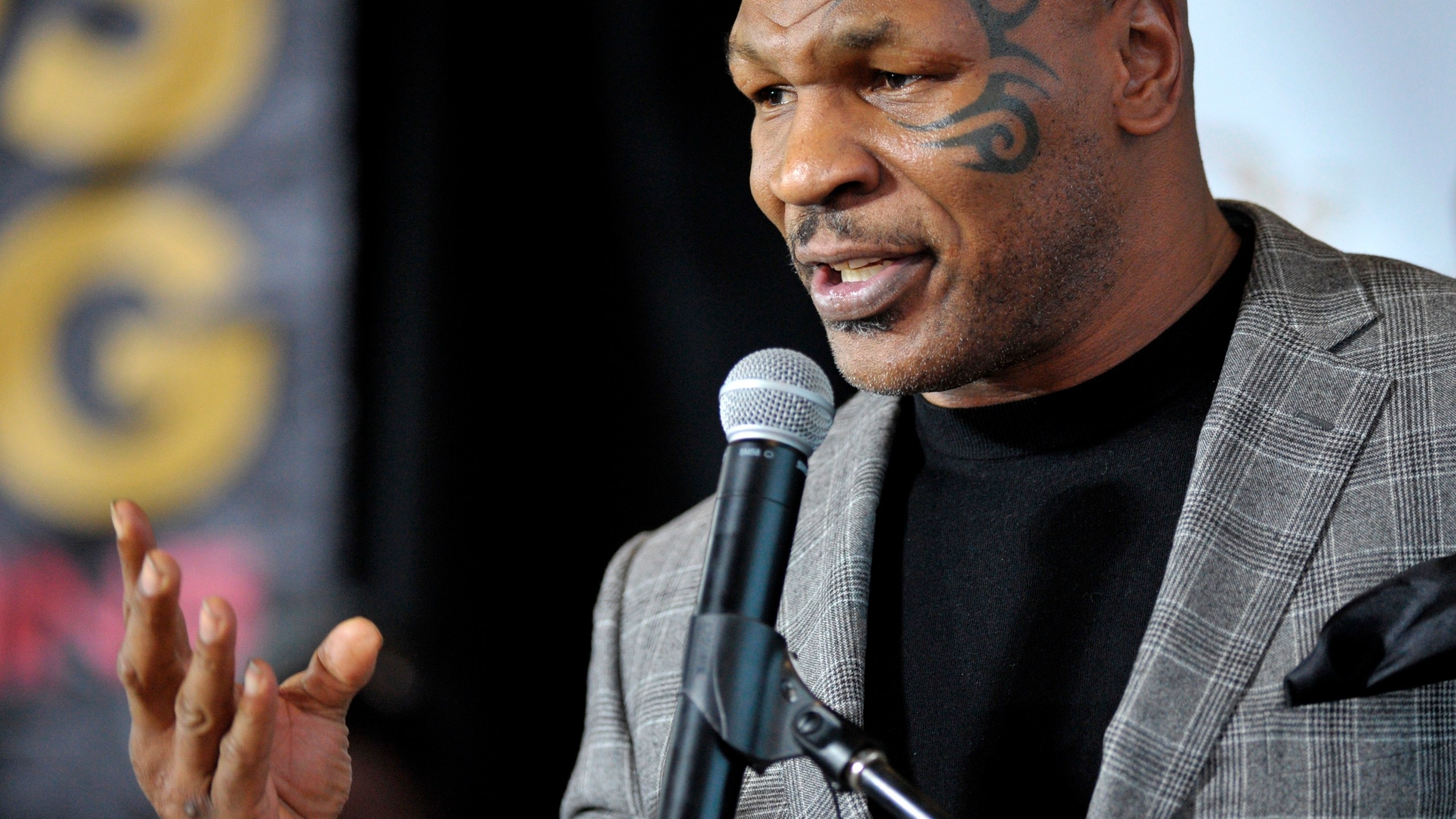 Mike Tyson holds a news conference