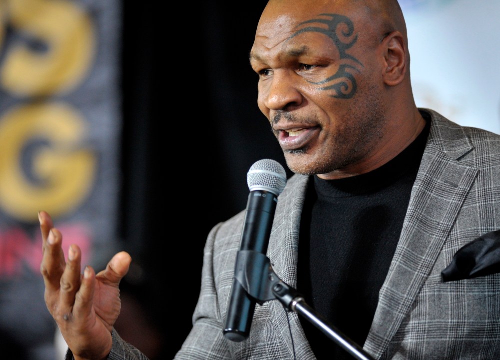 Mike Tyson holds a news conference