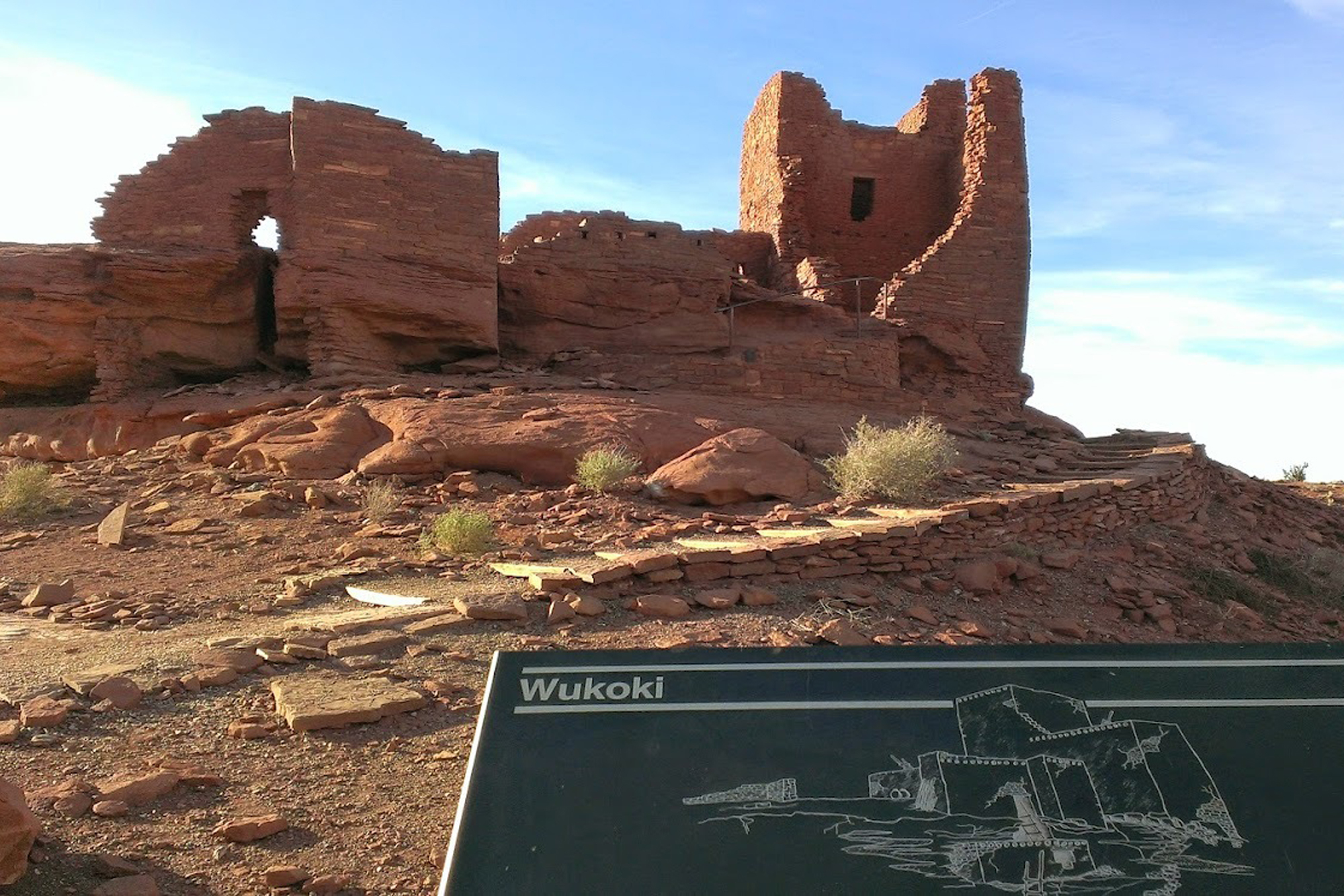 This photo shows the remains of a multilevel stone dwelling at Wupatki National Monument outside Flagstaff, Arizona, on Feb. 17, 2014. (AP Photo/Felicia Fonseca)