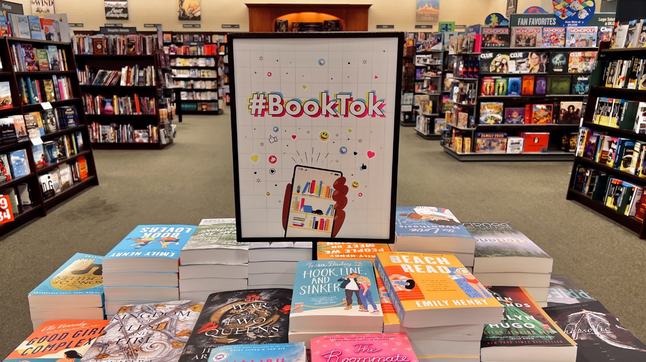 A BookTok display at Barnes and Noble