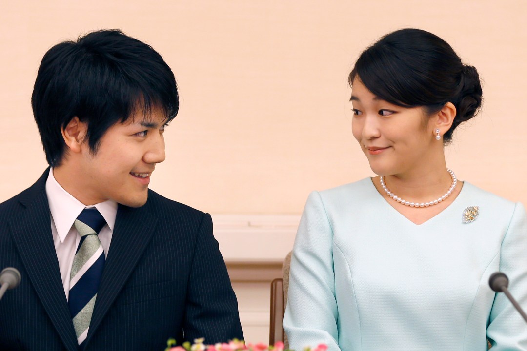 Princess Mako and Kei Komuro staring at each other