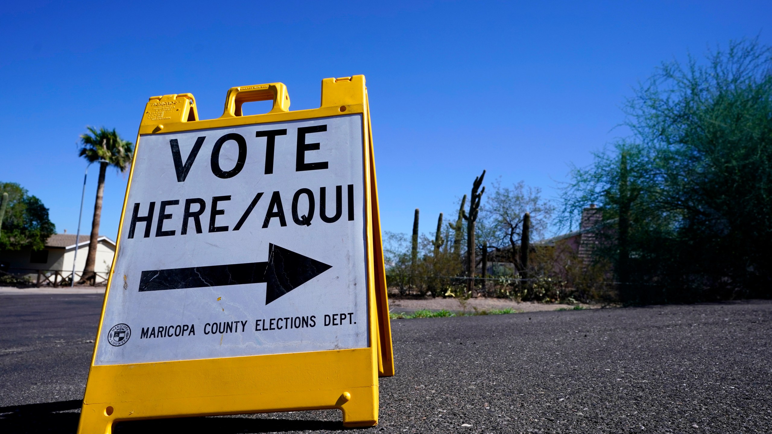 A voting sign in Phoenix, Arizona on Oct. 12, 2022.