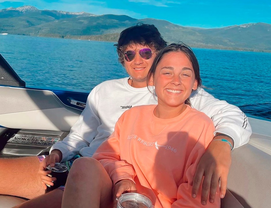 Xana Kernodle and Ethan Chapin on a boat