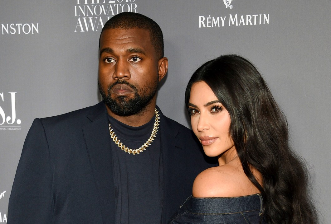 Kanye West, Kim Kardashian West pose at awards show