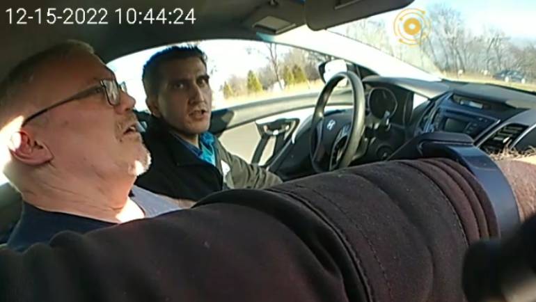 Bryan Kohberger behind the wheel as seen in bodycam footage