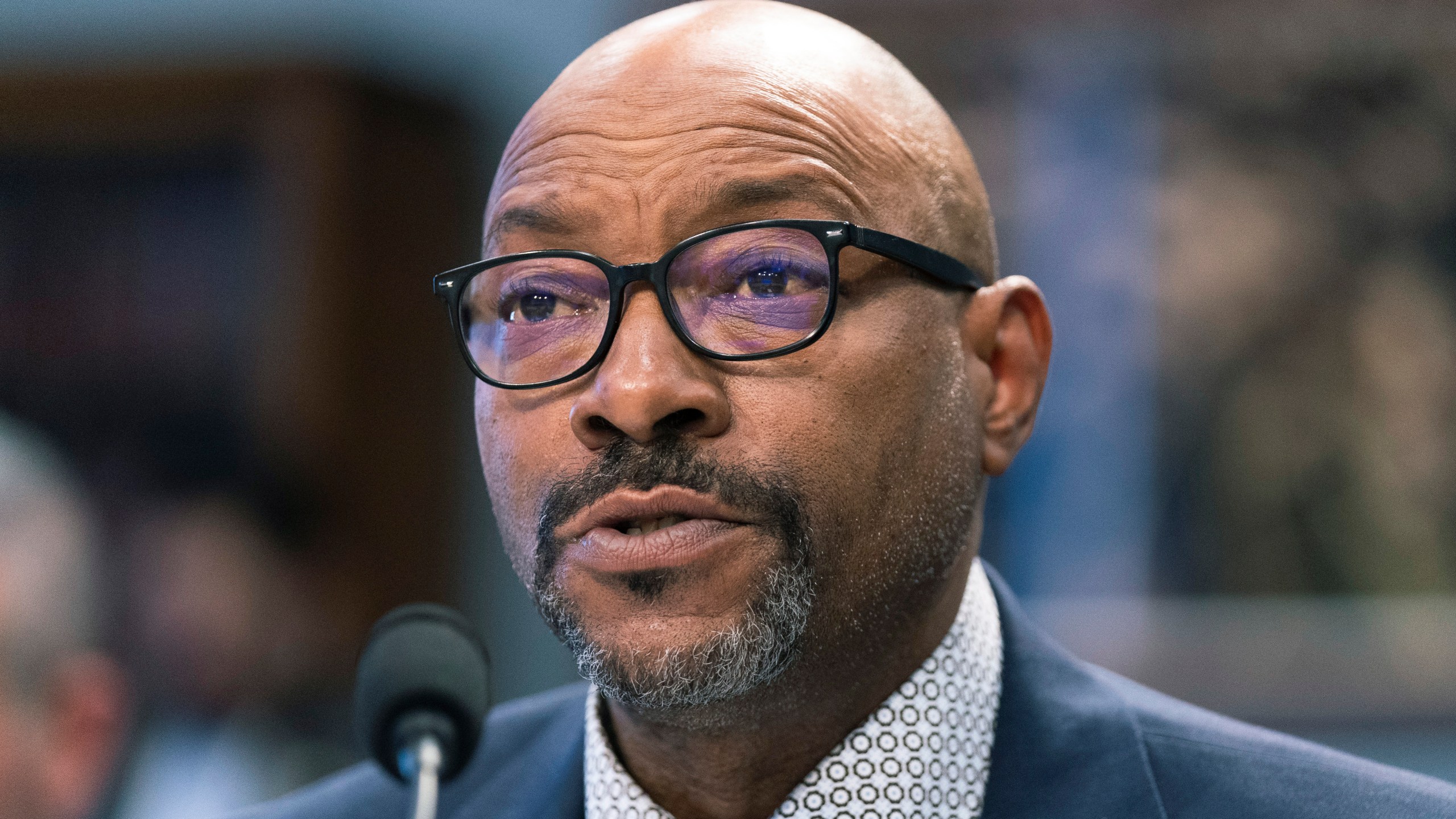 U.S. Immigration and Customs Enforcement acting director Tae Johnson testifies before the House Appropriations Subcommittee on Homeland Security on the FY2024 budget request for the agency, Tuesday, April 18, 2023, on Capitol Hill in Washington. (AP Photo/Manuel Balce Ceneta)