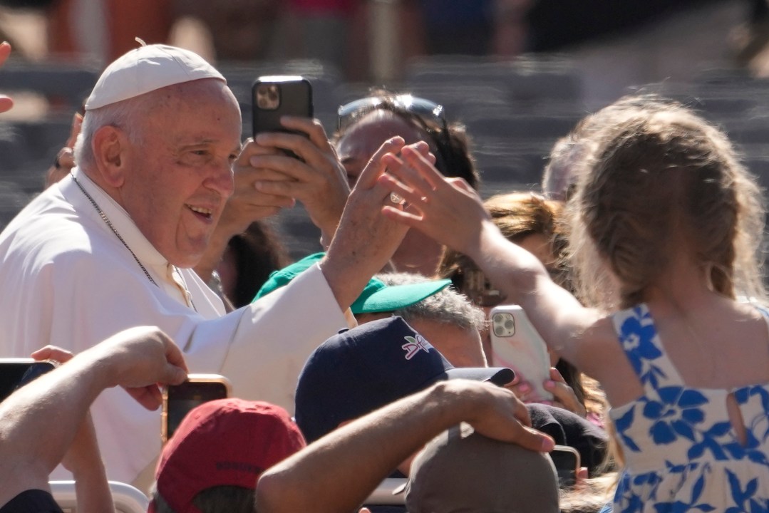 Pope Francis arrives for his weekly general audience in St. Peter's Square at The Vatican, Wednesday, June 7, 2023. (AP Photo/Andrew Medichini)