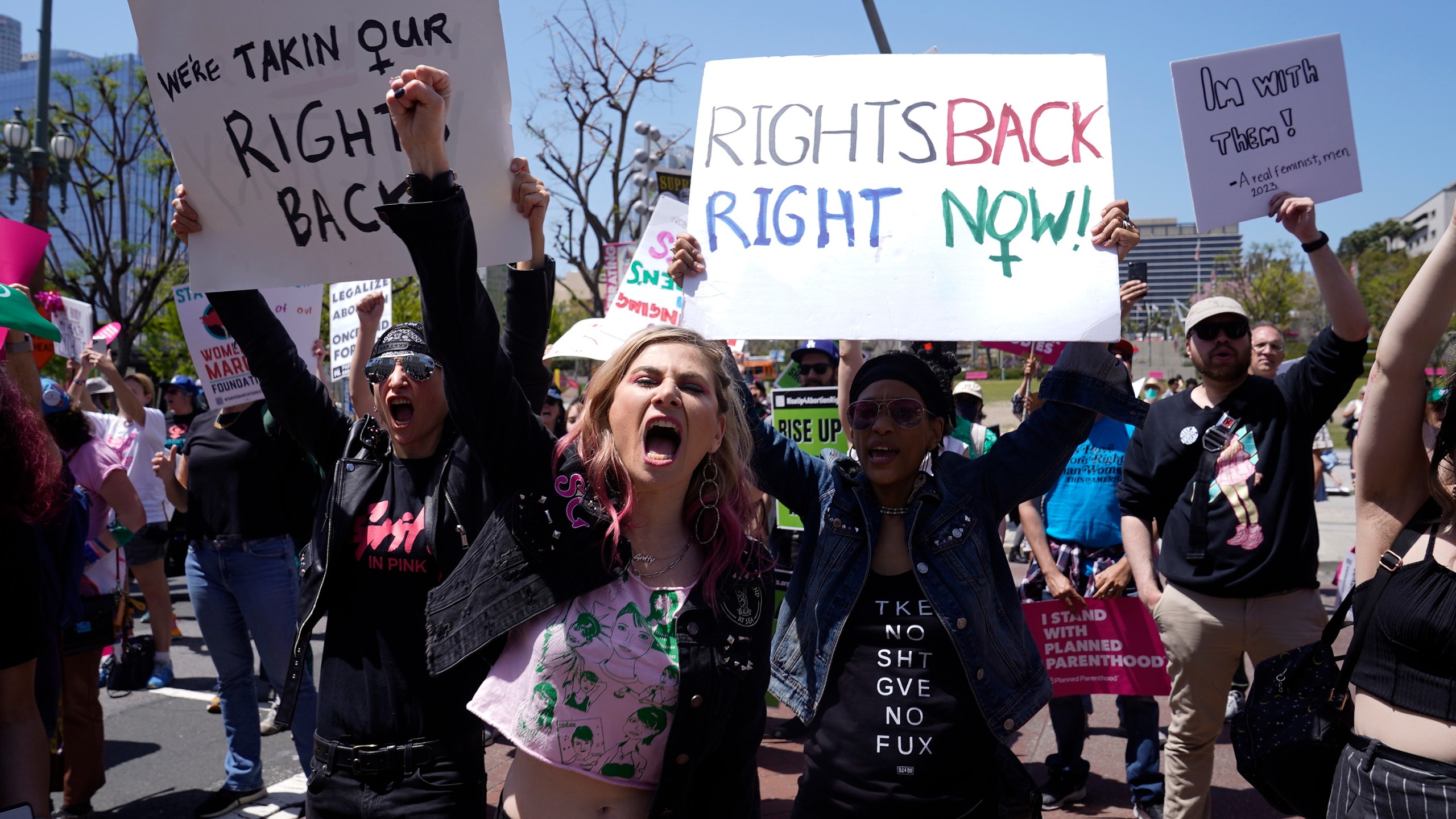 Supporters cheer up as Vice President Kamala Harris gives remarks