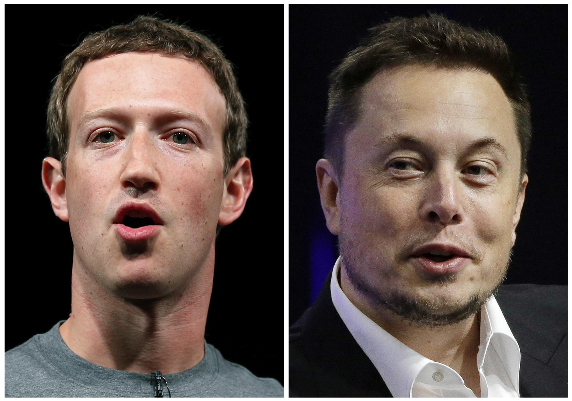 Zuckerberg and Musk pictured separately