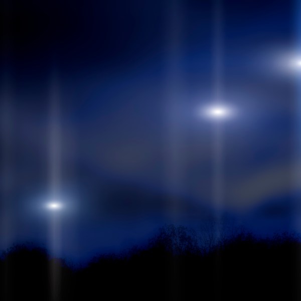 A picture of lights glowing in the sky.