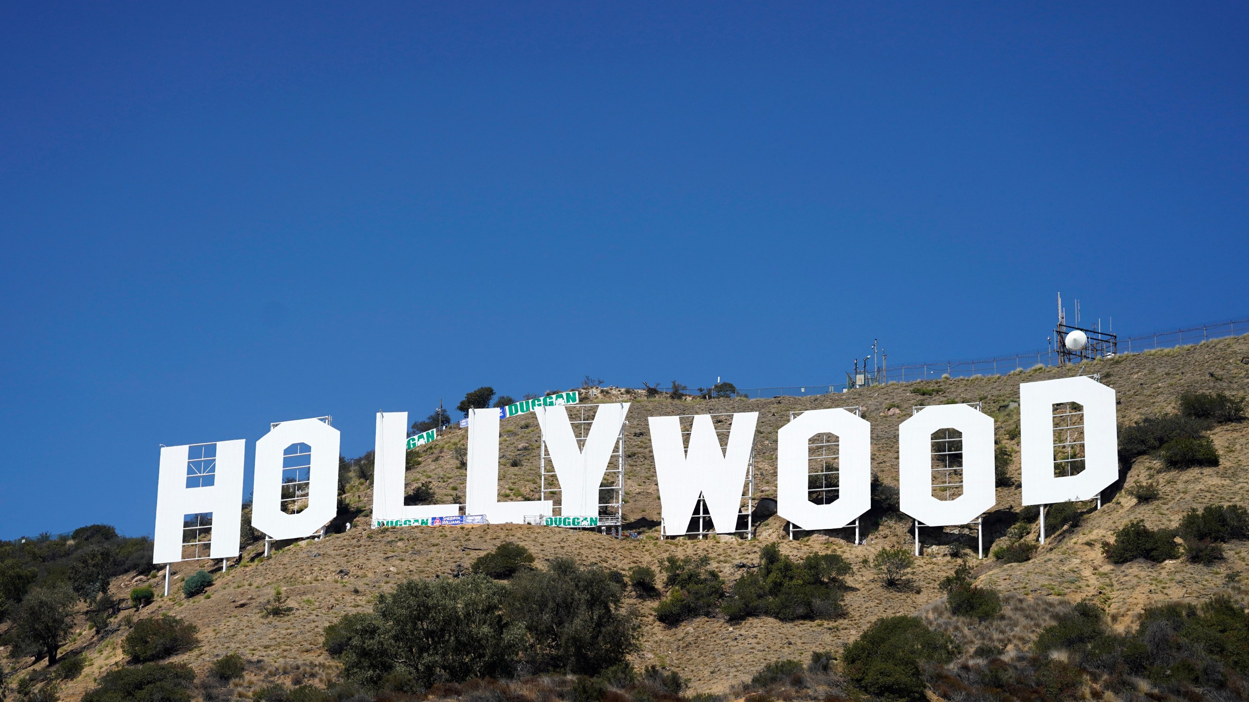 FILE - The Hollywood sign is pictured on Sept. 29, 2022, in Los Angeles. A new survey of the entertainment industry finds that the culture of Hollywood has shifted in the years since the downfall of Harvey Weinstein and the launch of the #MeToo movement, but many still don’t trust that sexual harassers will be held accountable. (AP Photo/Chris Pizzello, File)