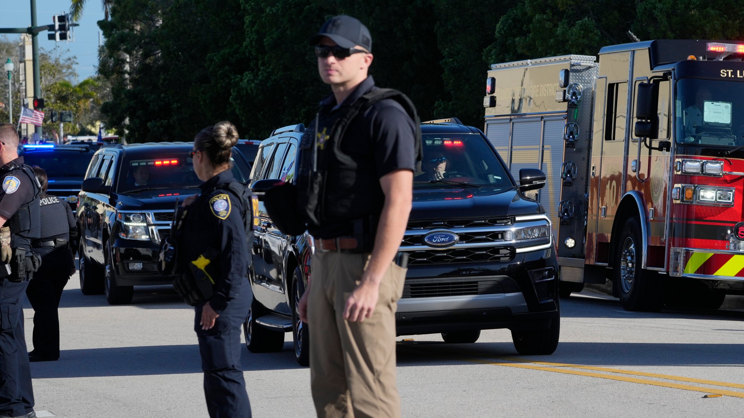 Former President Donald Trump arrives at the Federal Courthouse, Monday, Feb. 12, 2024, in Fort Pierce, Fla. Trump is appearing at a closed hearing in his criminal case charging him with mishandling classified documents. (AP Photo/Marta Lavandier)
