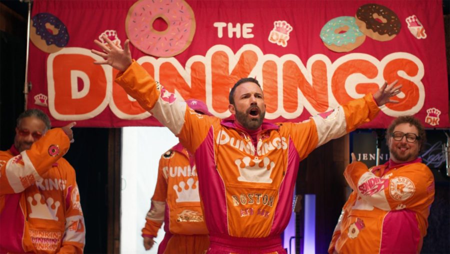Ben Affleck in a Super Bowl commercial for Dunkin'.