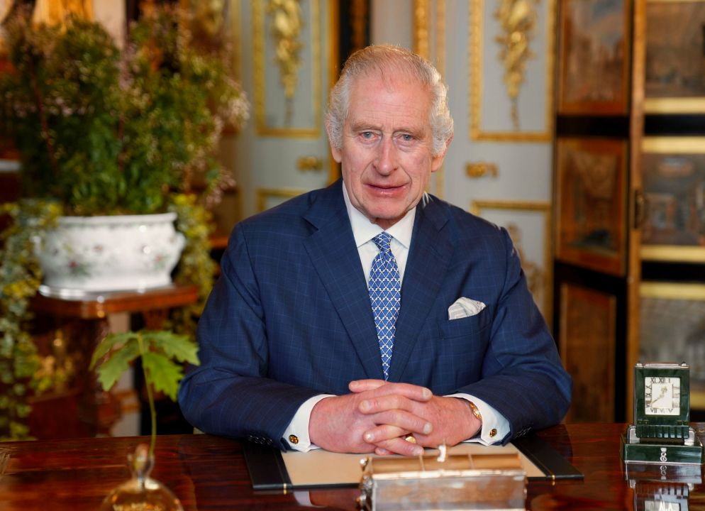 Charles records the King's Commonwealth message. 
