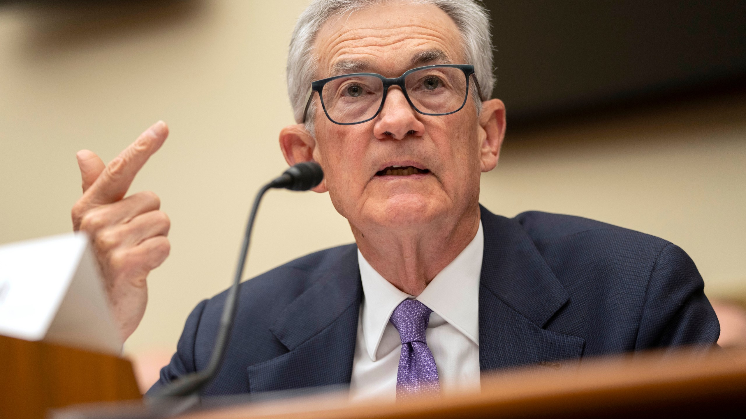 FILE - Federal Reserve Board Chair Jerome Powell speaks during his appearance before the House Financial Services Committee on Capitol Hill, March 6, 2024, in Washington. The Federal Reserve is set this week to leave interest rates unchanged for a fifth straight time. (AP Photo/Mark Schiefelbein, File)