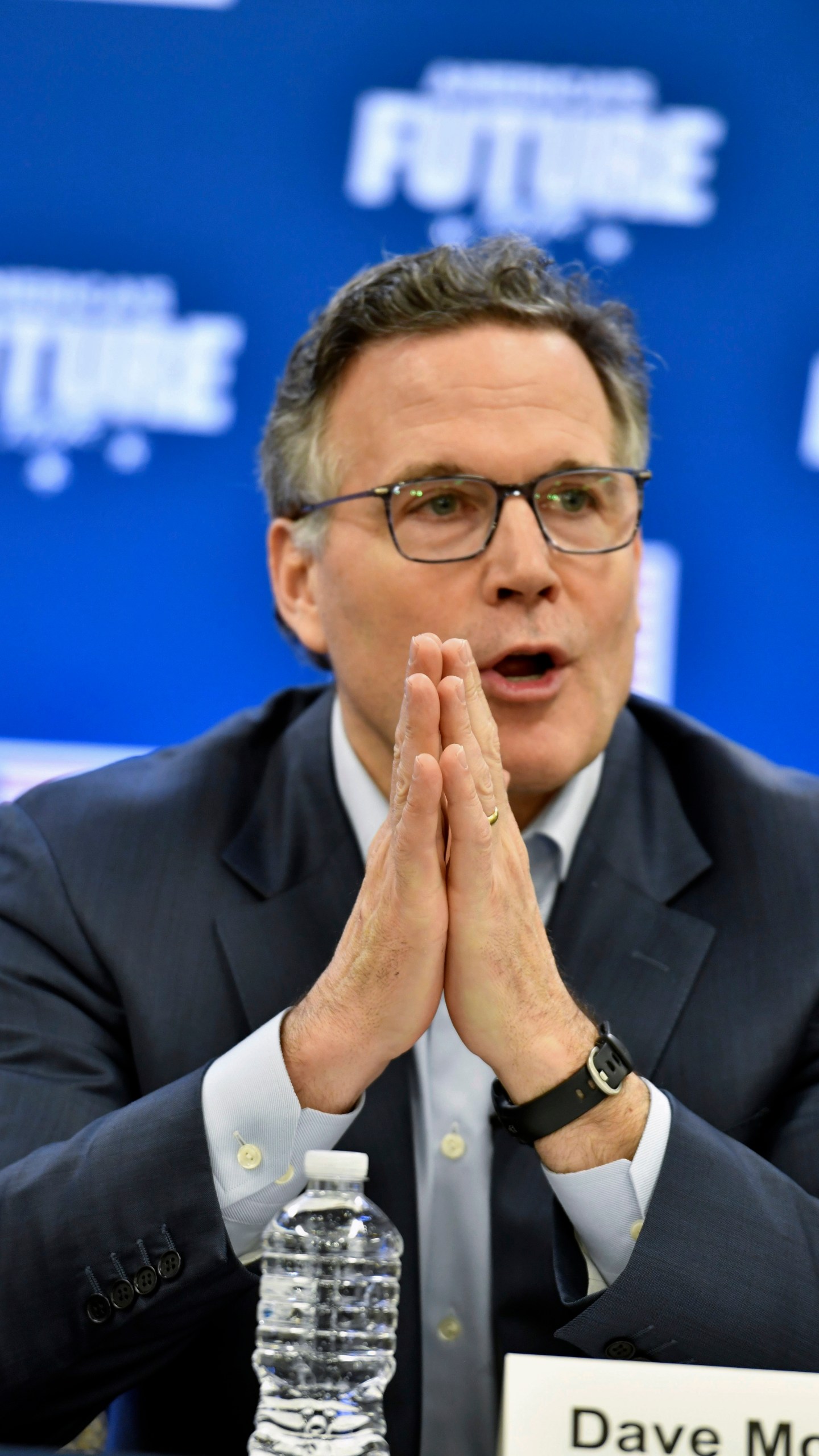 Republican David McCormick, a candidate for U.S. Senate in Pennsylvania, speaks during an event at the Pennsylvania Manufacturers Association offices, March 15, 2024, in Harrisburg, Pa. McCormick wants to unseat Democratic Sen. Bob Casey, who is emerging as the tip of the spear in trying to reframe the election-year narrative around inflation, a key soft spot in 2024 for Democrats on the all-important voter issue of the economy. (AP Photo/Marc Levy)