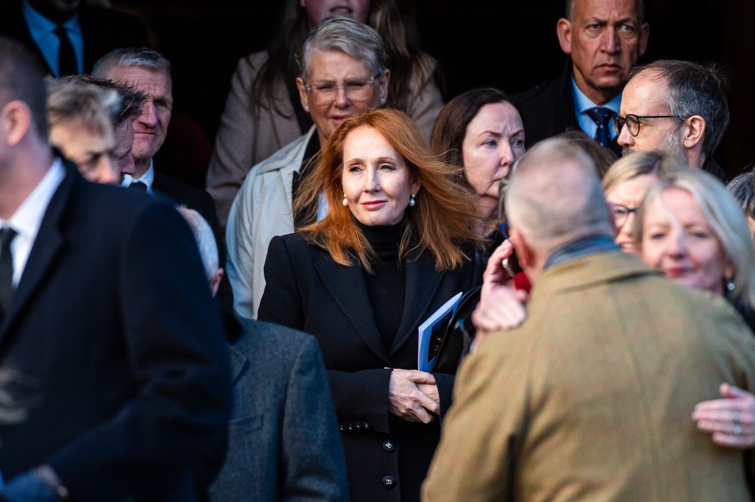 JK Rowling attends a memorial service