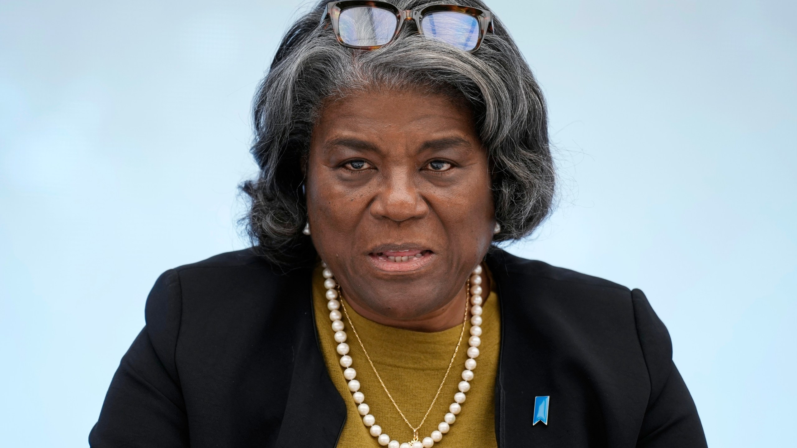 FILE - U.S. Ambassador to United Nations Linda Thomas-Greenfield speaks on Thursday, April 18, 2024, in Tokyo. The U.N. Security Council is set to vote Wednesday, April 24, 2024, on a resolution announced by Thomas-Greenfield, calling on all nations to prevent a dangerous nuclear arms race in outer space. It is likely to be vetoed by Russia. (AP Photo/Eugene Hoshiko, Pool, File)