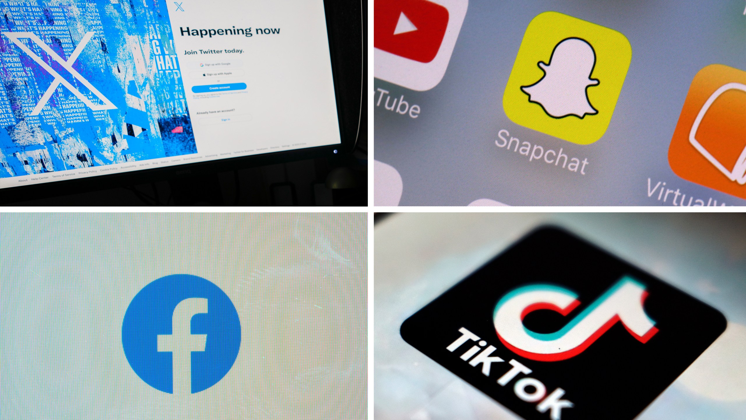 Pictures of social media logos.