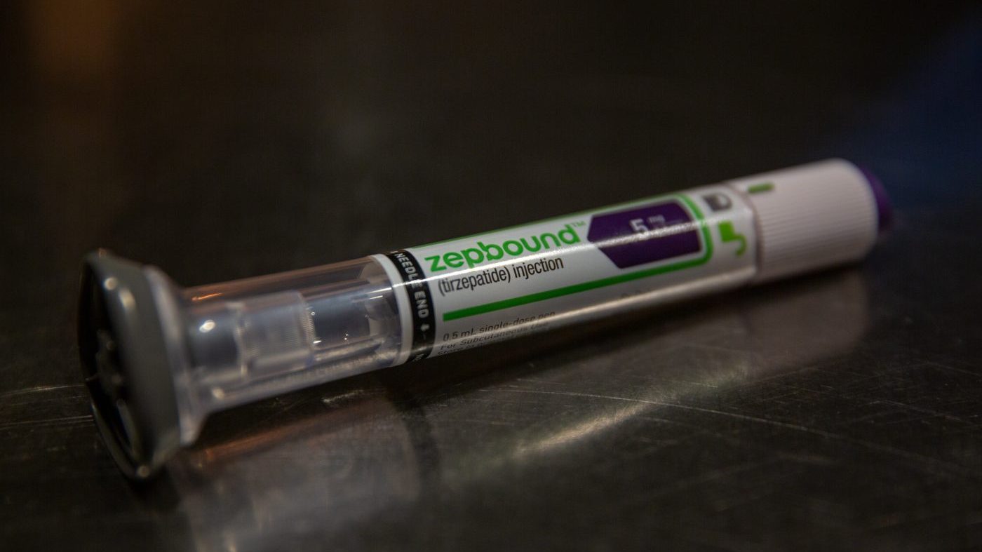 An Eli Lilly & Co. Zepbound injection pen is arranged in the Brooklyn borough of New York March 28, 2024.