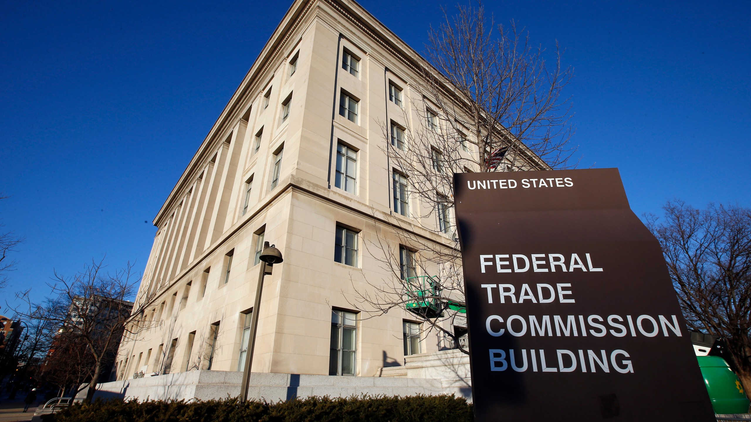 A building with the Federal Trade Commission sign in front of it