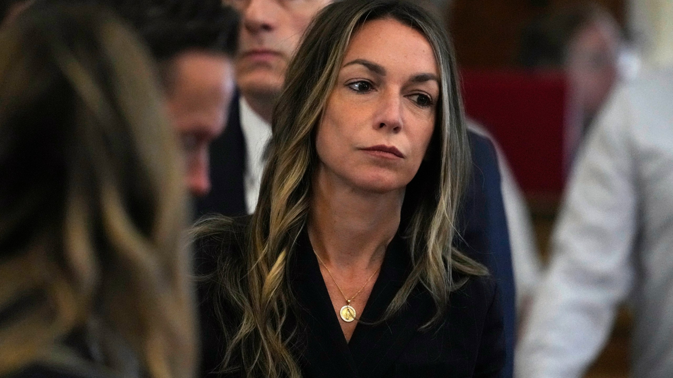 A picture of Karen Read at court during her first trial.