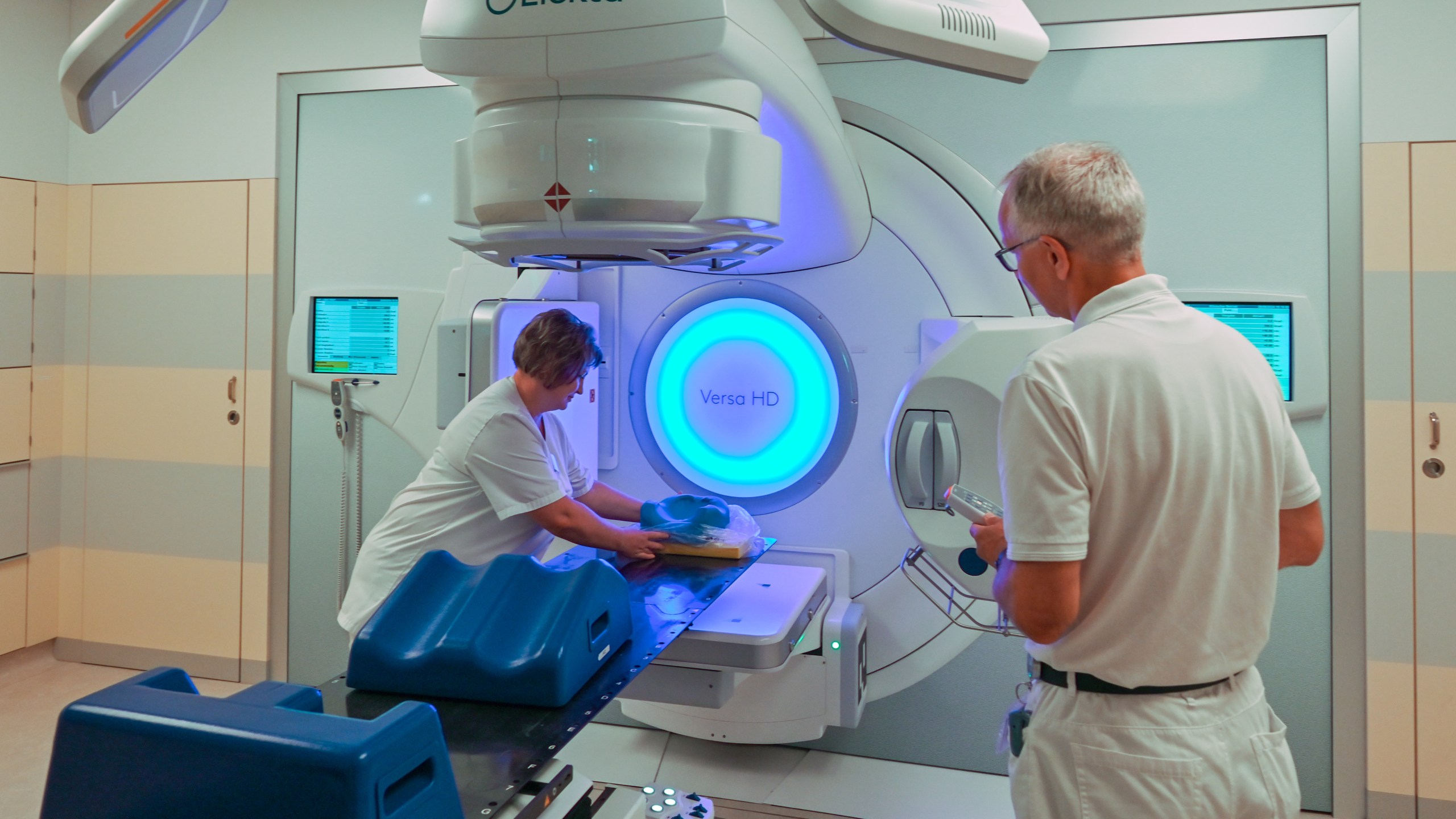 A linear accelerator for the treatment of prostate cancer is being prepared