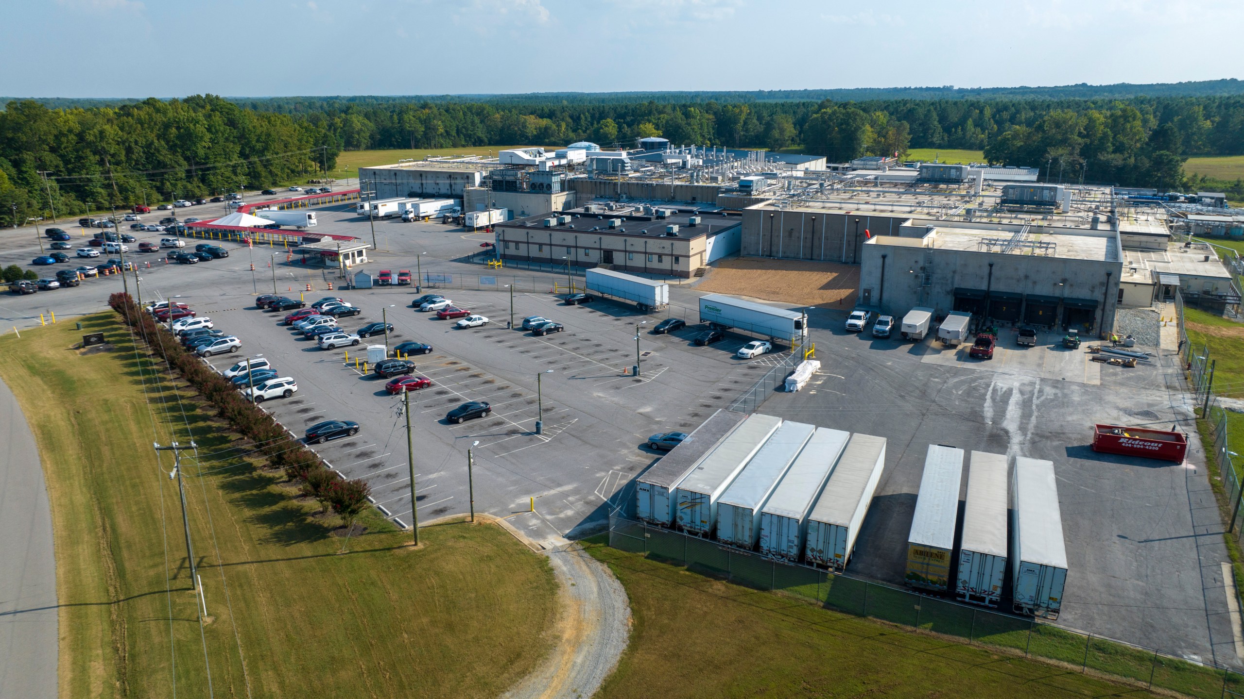 An aerial view of the Boar's Head processing plant Thursday Aug. 29, 2024, in Jarratt, Va. (AP Photo/Steve Helber)