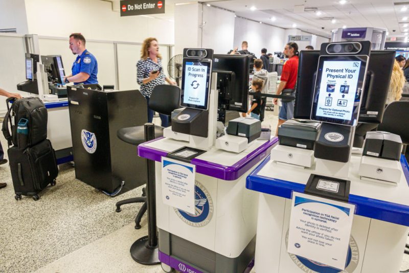 TSA facial security at an airport