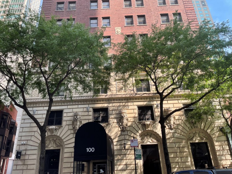The former Tremont Hotel in Chicago's Gold Coast neighborhood is now being used as a temporary homeless shelter.