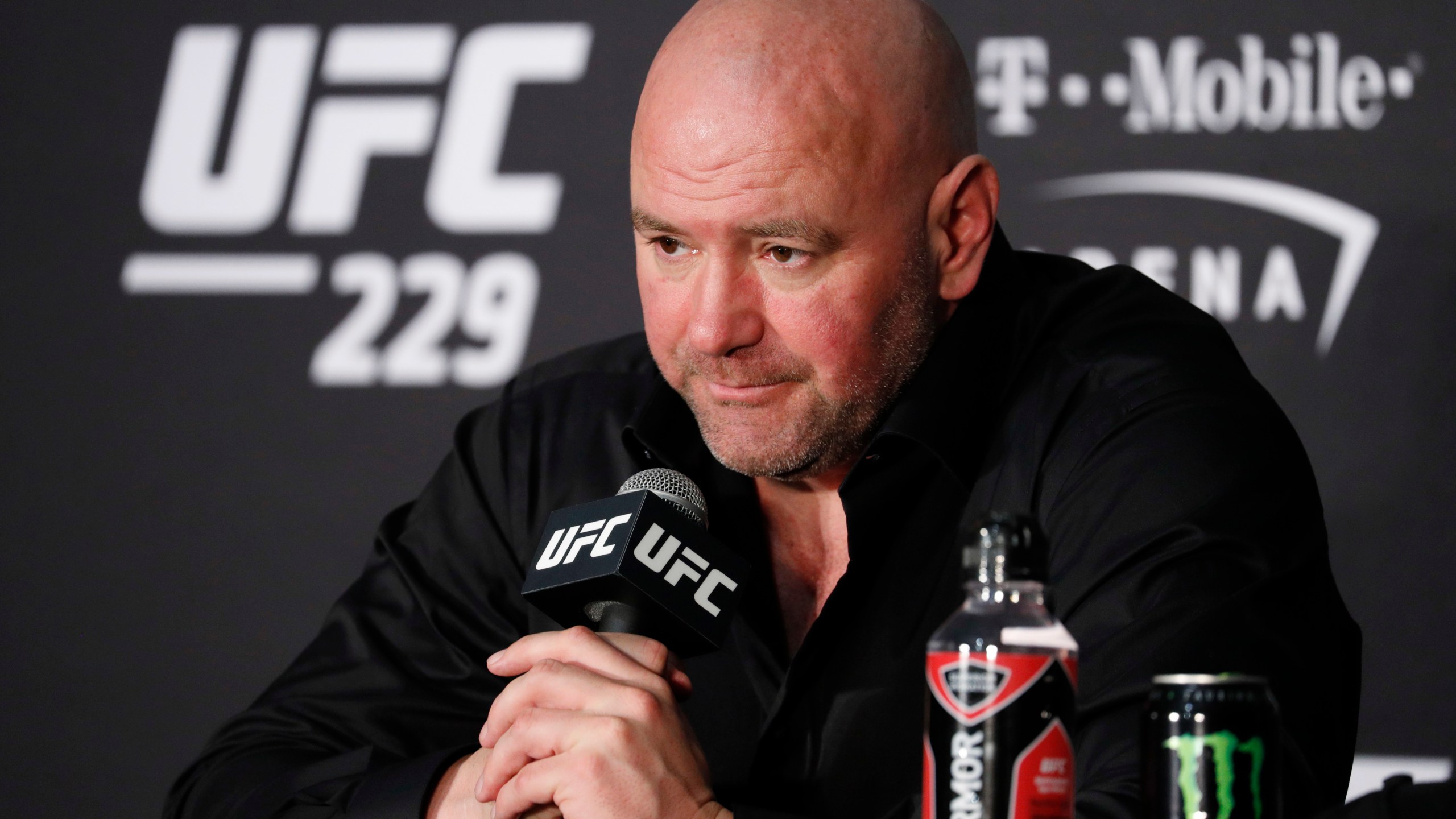 UFC CEO Dana White speaks at a press conference.
