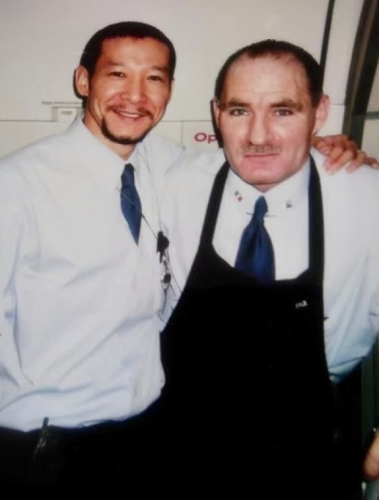 Old photos of former flight attendant Paul Veneto when he worked for United Airlines.