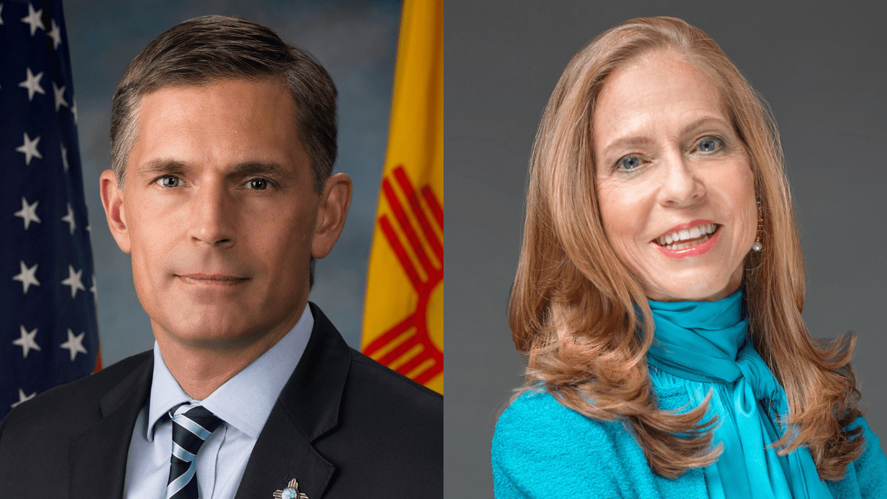 Democratic Senator Martin Heinrich (left) and Republican challenger Nella Domenici (right).