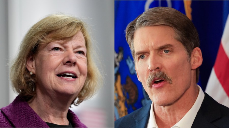 Sen. Tammy Baldwin, left, and GOP challenger Eric Hovde, right. 
