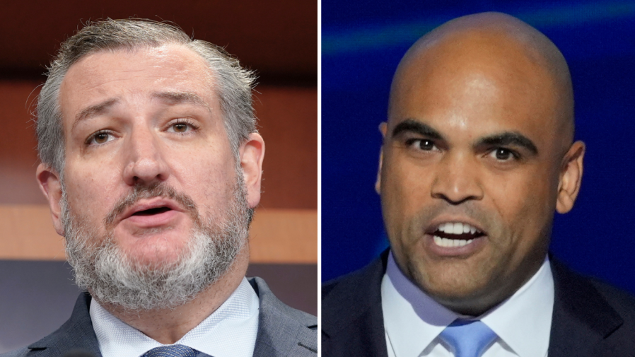 A composite photo of Sen. Ted Cruz and Democratic challenger Colin Allred.