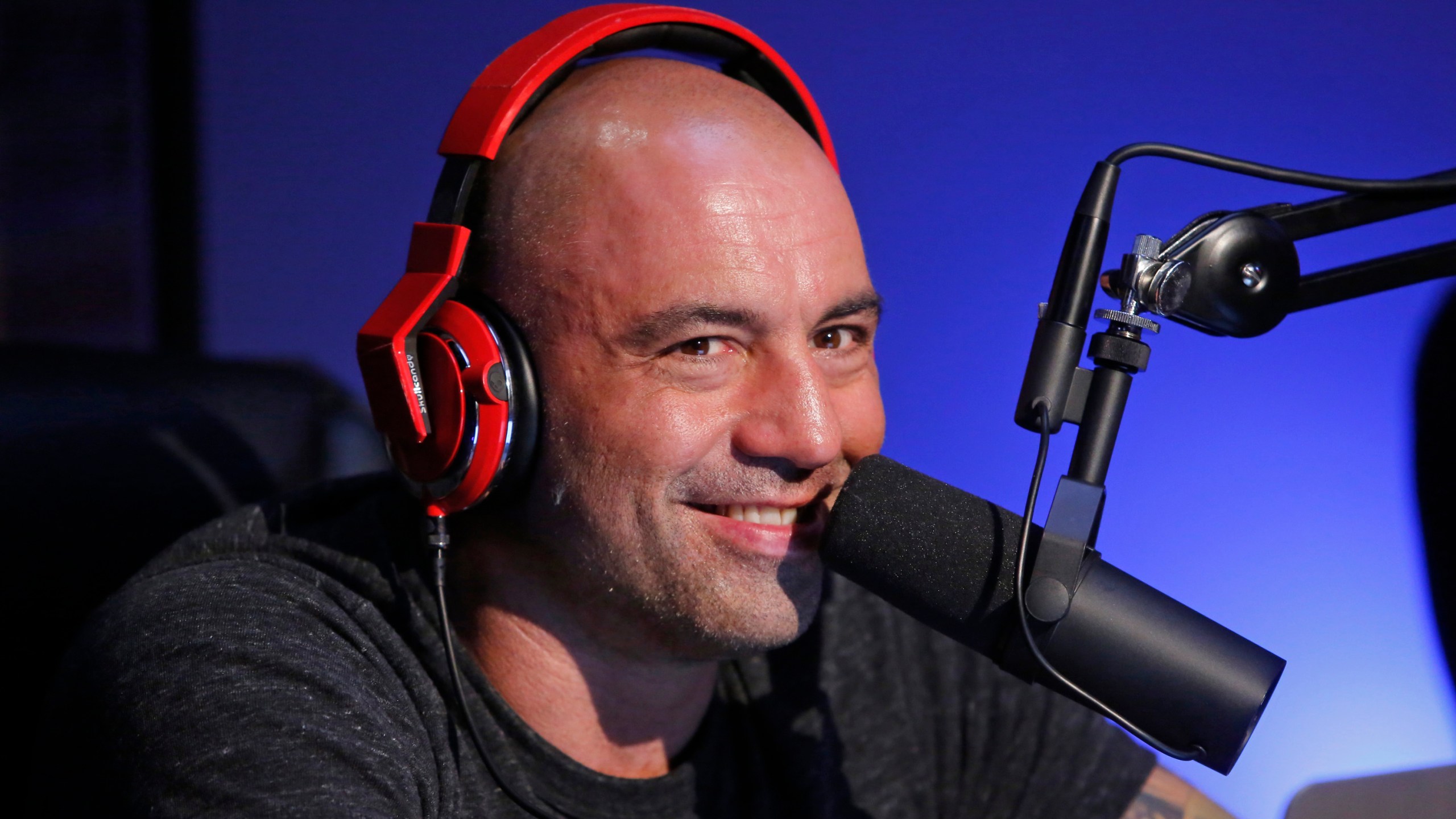 Joe Rogan recording a podcast