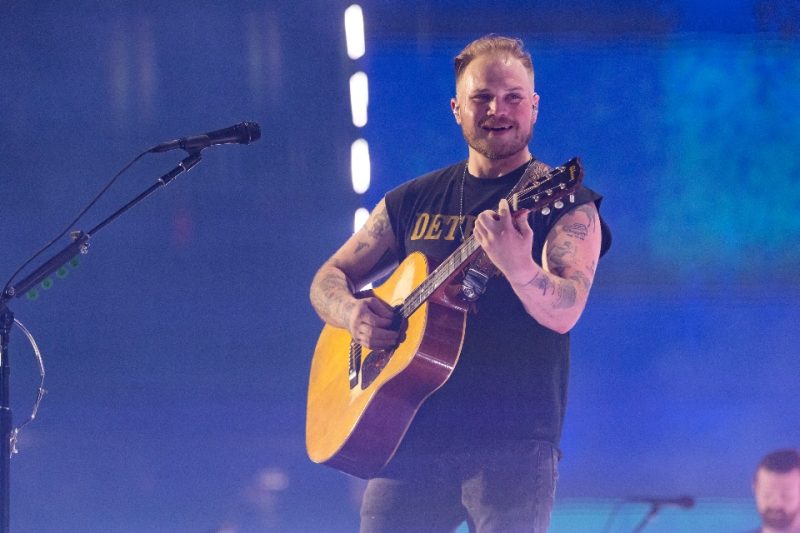 Zach Bryan performs in support of his "The Quittin Time Tour 2024" at Ford Field on June 20, 2024 in Detroit, Michigan. (Photo by Scott Legato/Getty Images)