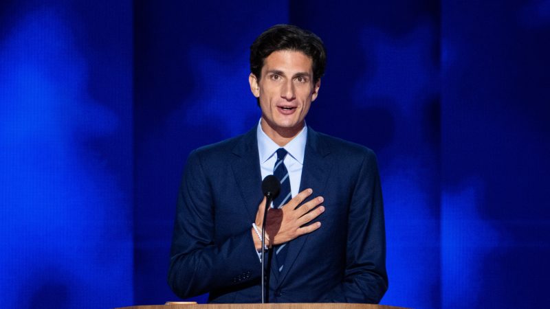 Jack Schlossberg, grandson of President John F. Kennedy, speaks during day two of the 2024 Democratic National Convention in Chicago on Tuesday, August 20, 2024.