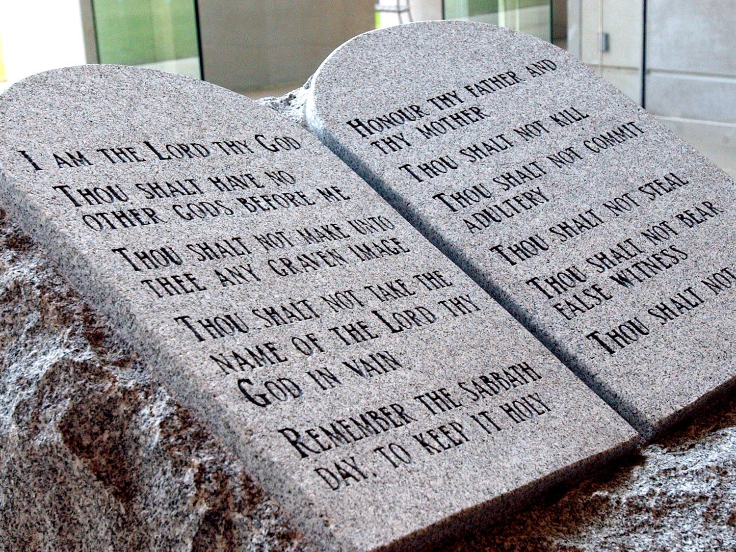 The Ten Commandments display at the Judicial Building in Montgomery, Alabama
