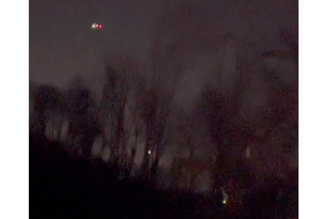 What appears to be drones flying over Randolph, N.J., 