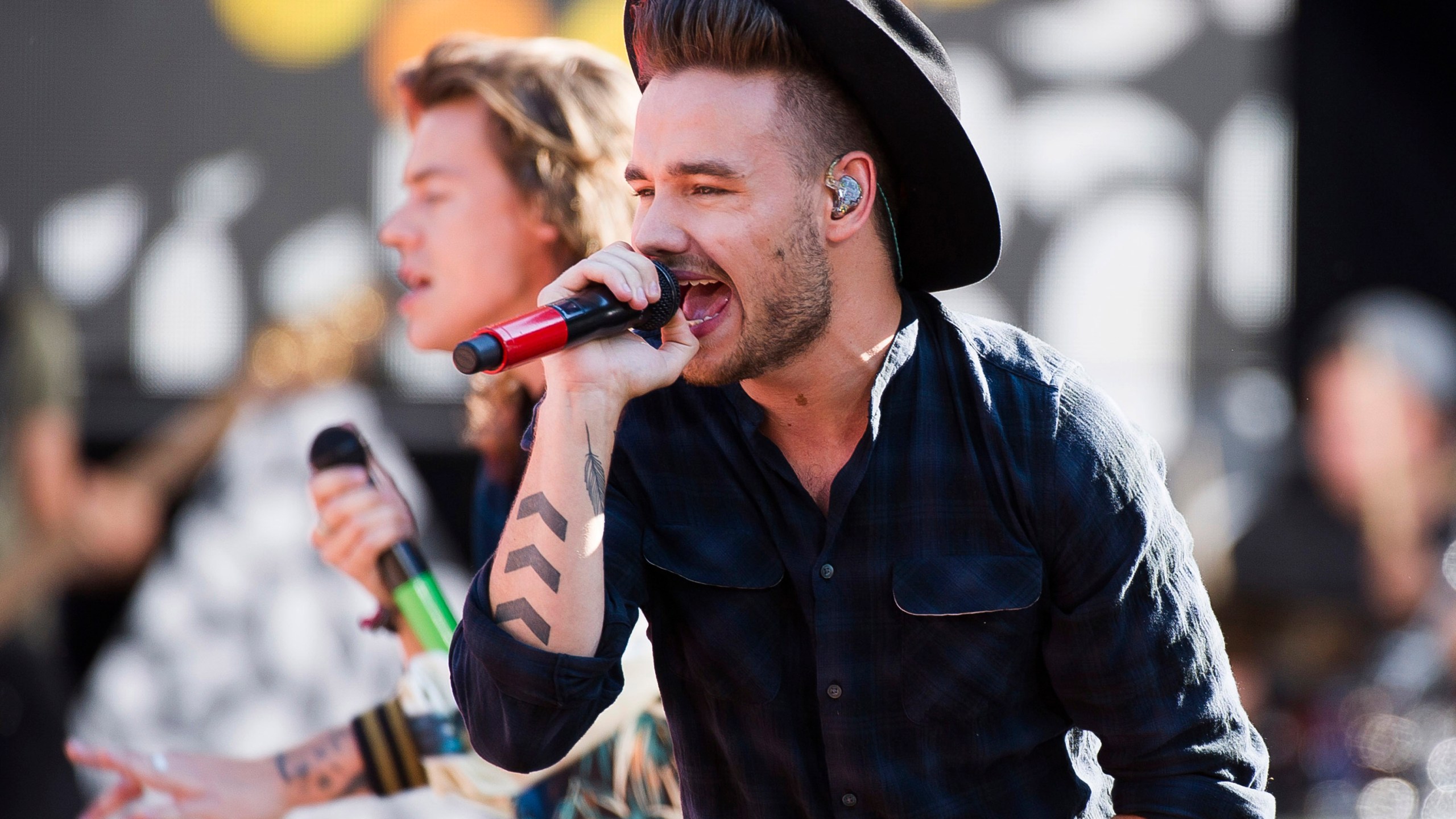 FILE - One Direction members, from right, Liam Payne and Harry Styles perform on ABC's "Good Morning America" at Rumsey Playfield/SummerStage in New York, Aug. 4, 2015. (Photo by Charles Sykes/Invision/AP, File)