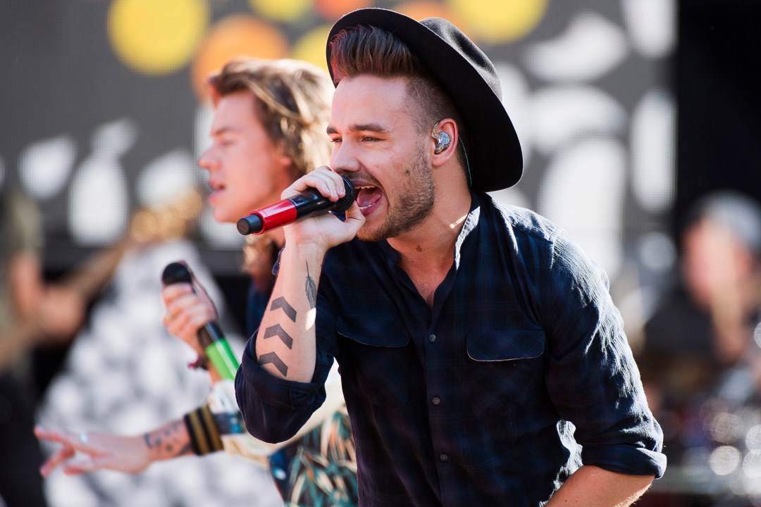 FILE - One Direction members, from right, Liam Payne and Harry Styles perform on ABC's "Good Morning America" at Rumsey Playfield/SummerStage in New York, Aug. 4, 2015. (Photo by Charles Sykes/Invision/AP, File)