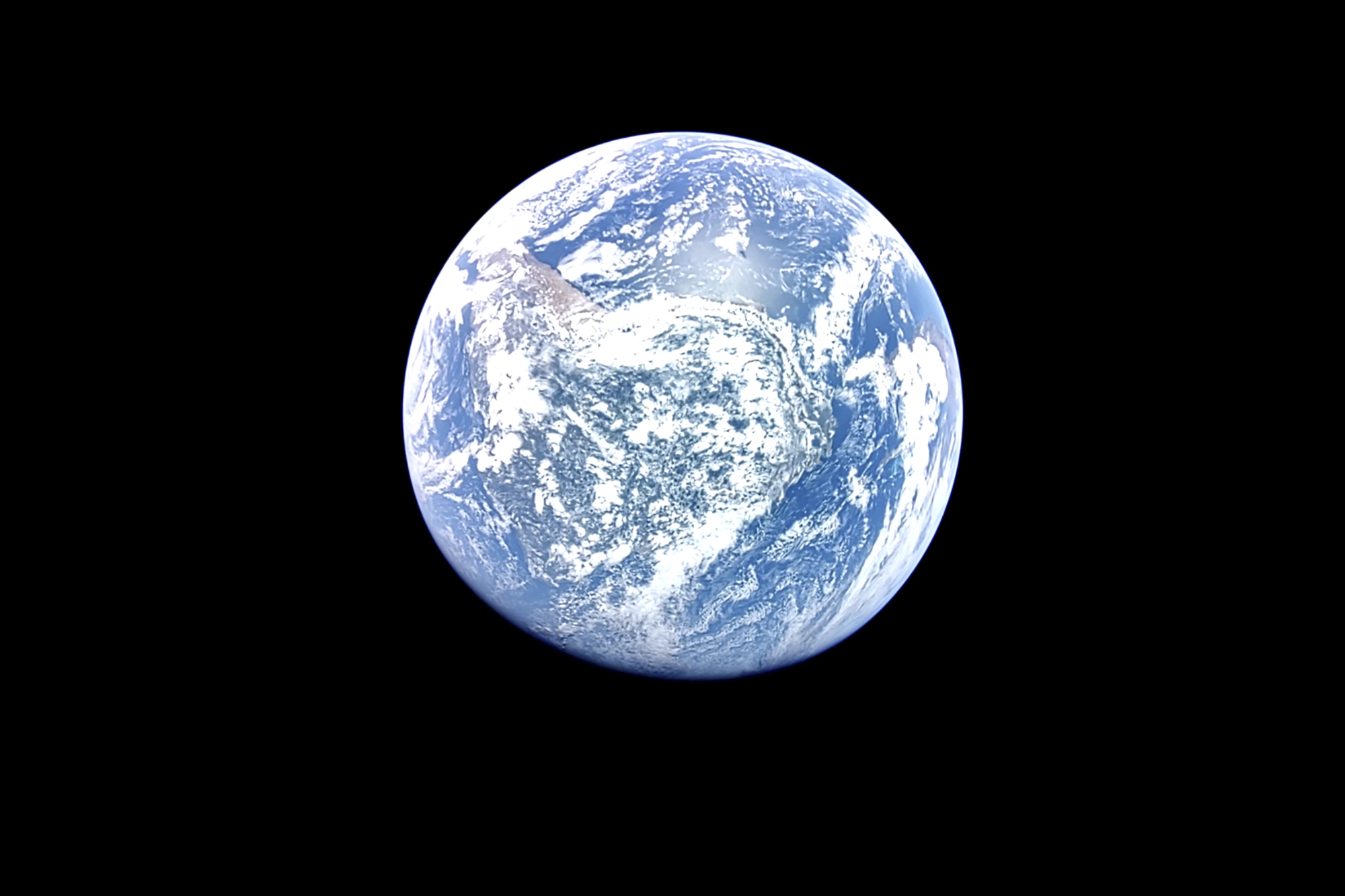 This photo provided by Firefly Aerospace shows Firefly’s Blue Ghost lunar lander captures the Blue Marble while in Earth orbit on Thursday, Jan. 23, 2025.