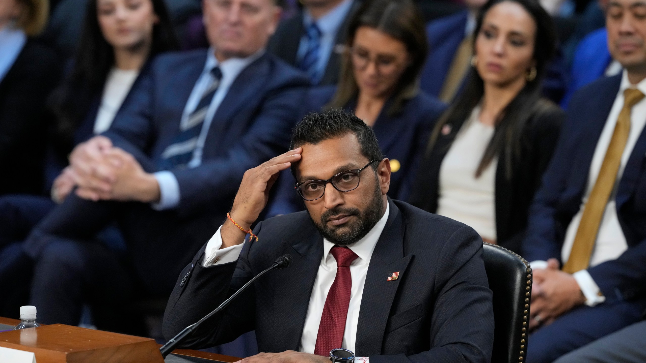 Kash Patel, President Donald Trump's choice to be director of the FBI, appears before the Senate Judiciary Committee for his confirmation hearing, at the Capitol in Washington, Thursday, Jan. 30, 2025. (AP Photo/J. Scott Applewhite)