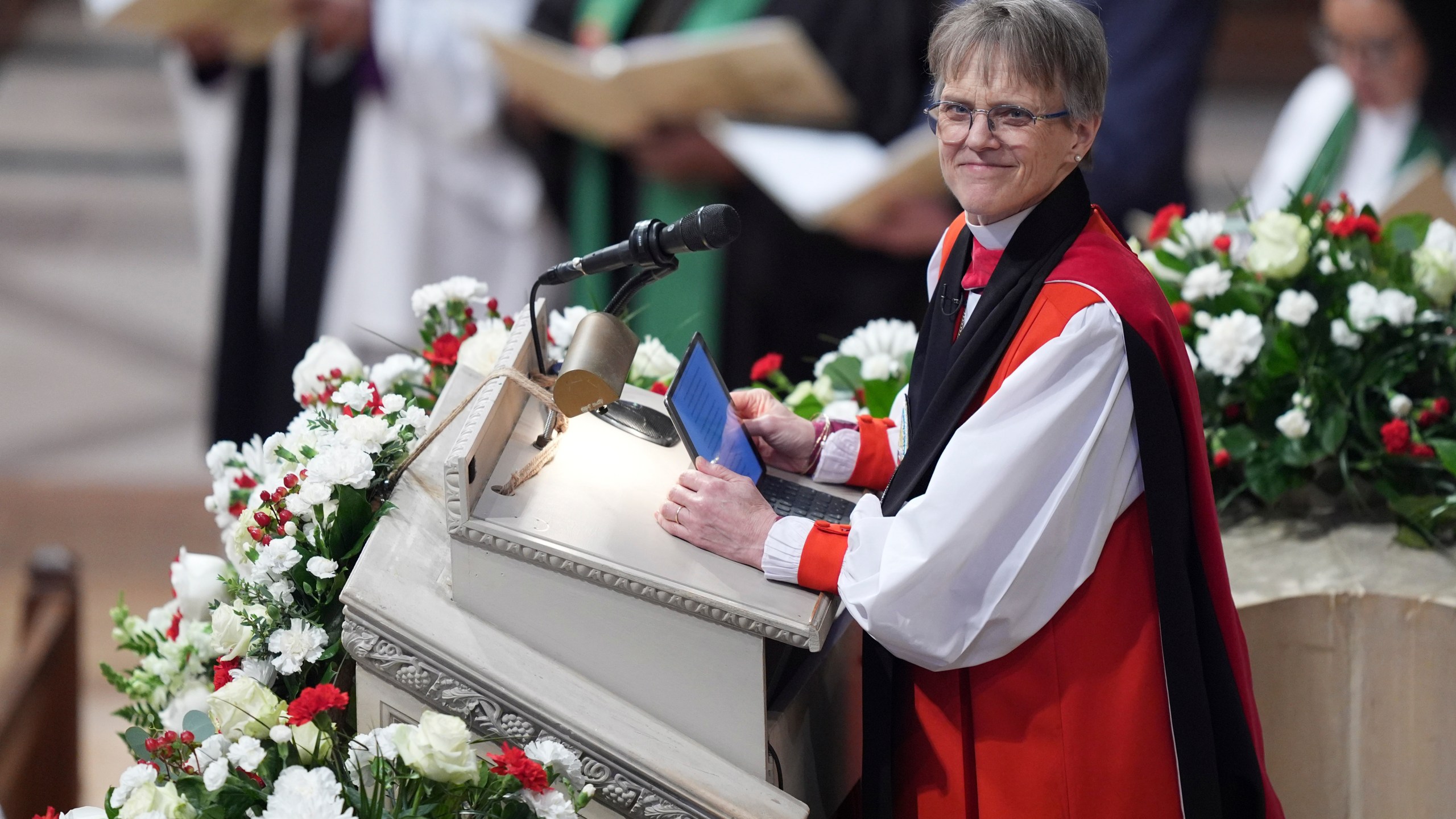 Rev. Mariann Budde leads the national prayer service attended by President Donald Trump.