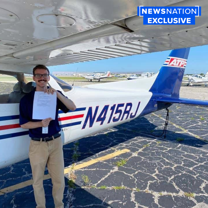 Sam Lilley by a plane