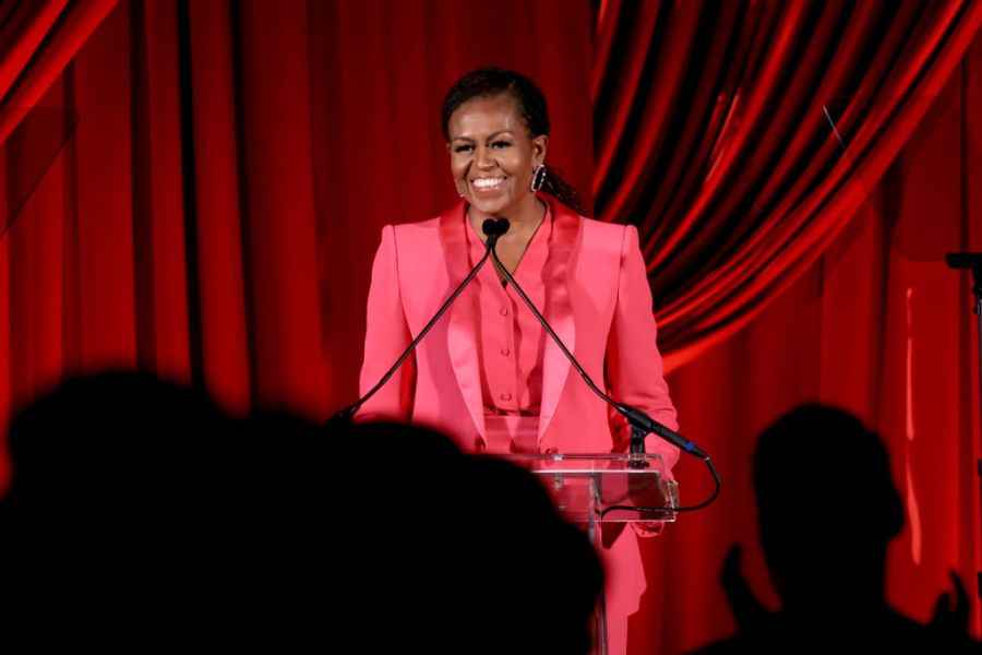 Michelle Obama speaking onstage